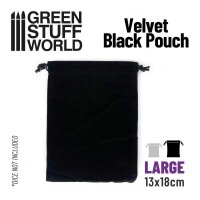 Green Stuff World - LARGE Velvet Black Pouch with...