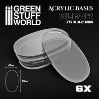 Green Stuff World - Acrylic Bases - Oval Pill 75x42mm CLEAR
