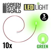 Green Stuff World - Green LED Lights - 3mm