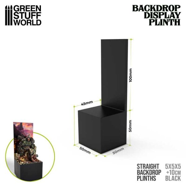 Green Stuff World - Straight Backdrop Plinths 5x5x5cm Black