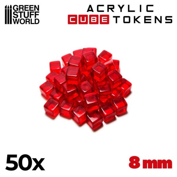 Green Stuff World - Red Cube tokens 8mm