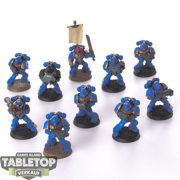 Space Marines - 10 x Tactical Squad klassisch - teilweise bemalt