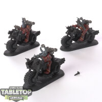 Chaos Space Marines - 3 Chaos Bikers - teilweise bemalt