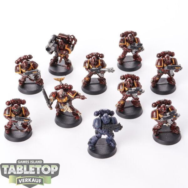 Space Marines - 10 x Tactical Squad klassisch - teilweise bemalt