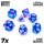 Green Stuff World - 7x Mix 16mm Dice - Light Blue - Purple