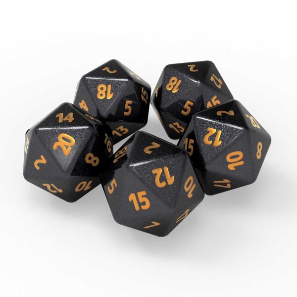Green Stuff World - 5x D20 20mm Dice - Black