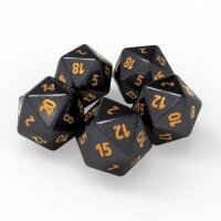 Green Stuff World - 5x D20 20mm Dice - Black