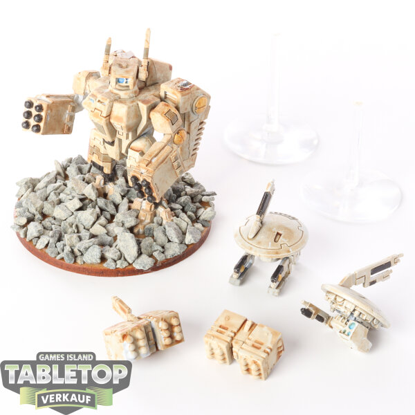 Tau Empire - XV88 Broadside Battlesuit & 2 Drohnen - bemalt