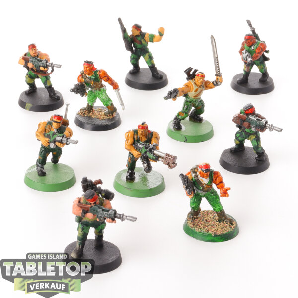 Astra Militarum - 10 x Catachan Jungle Fighters - bemalt