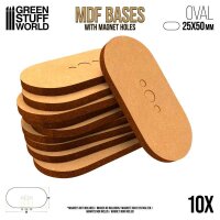 Green Stuff World - MDF Bases - Oval Pill 25x50mm