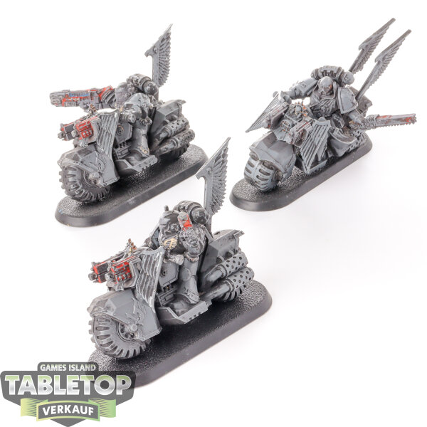 Dark Angels - 3 x Ravenwing Bike Squadron klassisch - teilweise bemalt