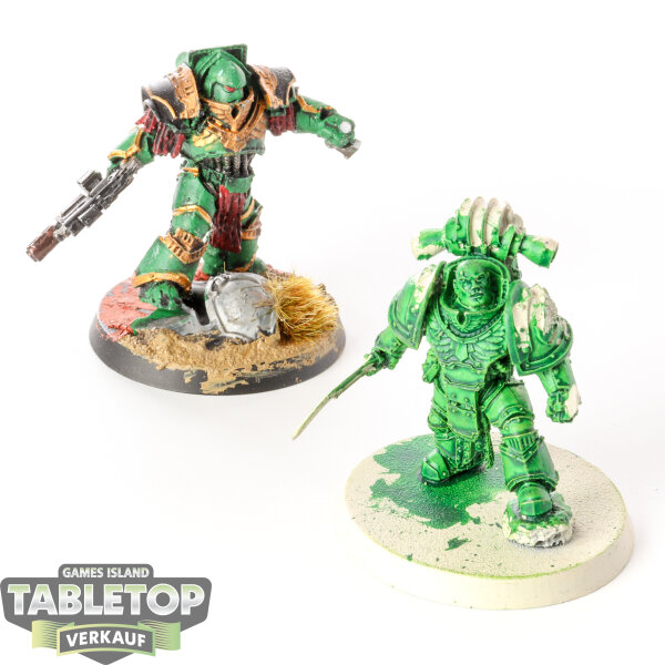 Horus Heresy - 2 x Salamanders Legion Praetors - teilweise bemalt