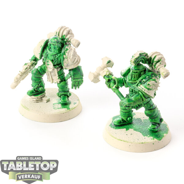 Horus Heresy - 2 x Salamanders Legion MKII Command Set - teilweise bemalt