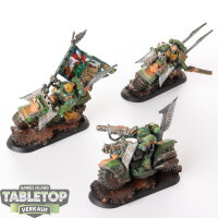 Dark Angels - 3 Ravenwing Black Knights - bemalt