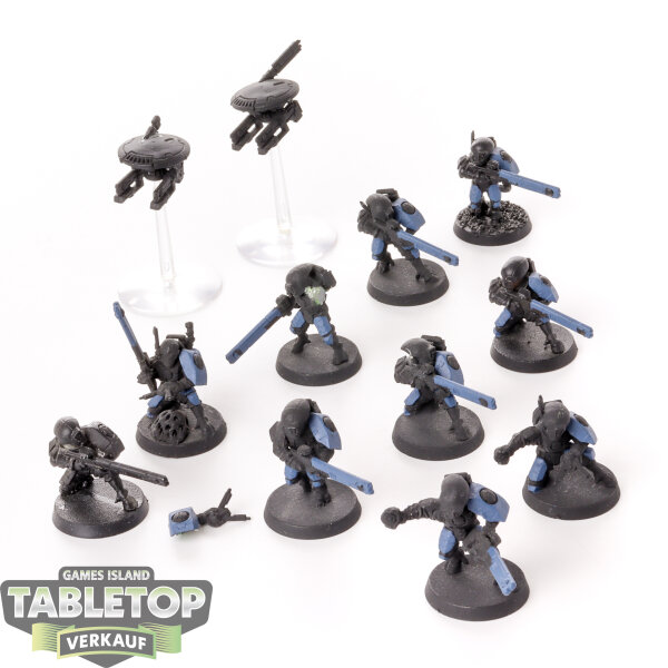 Tau Empire - 10 x Fire Warriors klassisch - teilweise bemalt