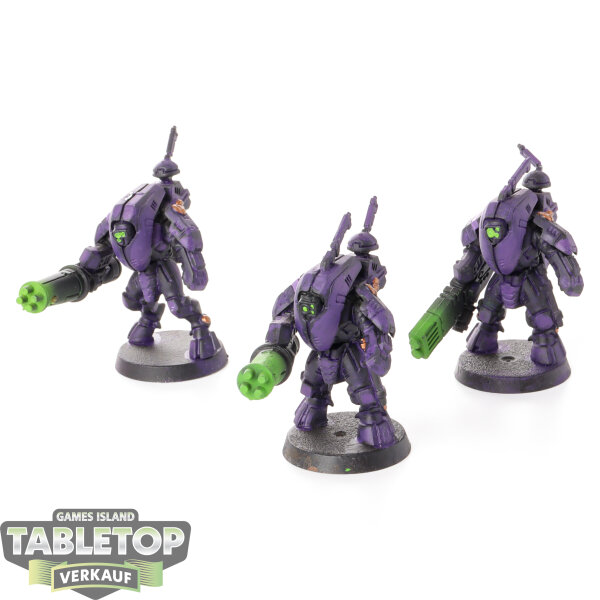 Tau Empire - 3 - XV25 Stealth Battlesuits - bemalt