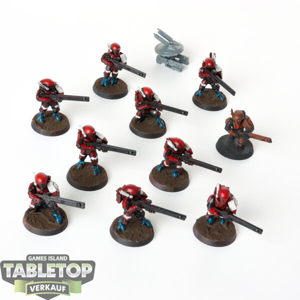 Tau Empire - 10 x Fire Warriors  - teilweise bemalt