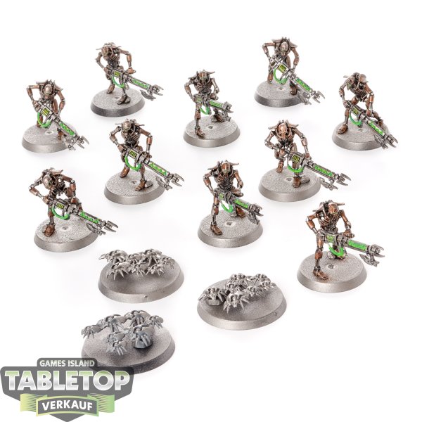 Necrons - 10 x Necron Warriors & 3 Scarabs - bemalt