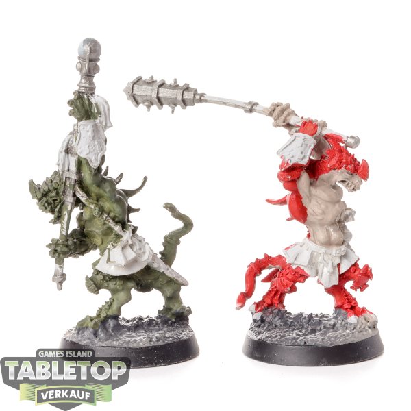 Sonstige - 2 x Reptus Skullbreaker Dragonman Barbarian - teilweise bemalt