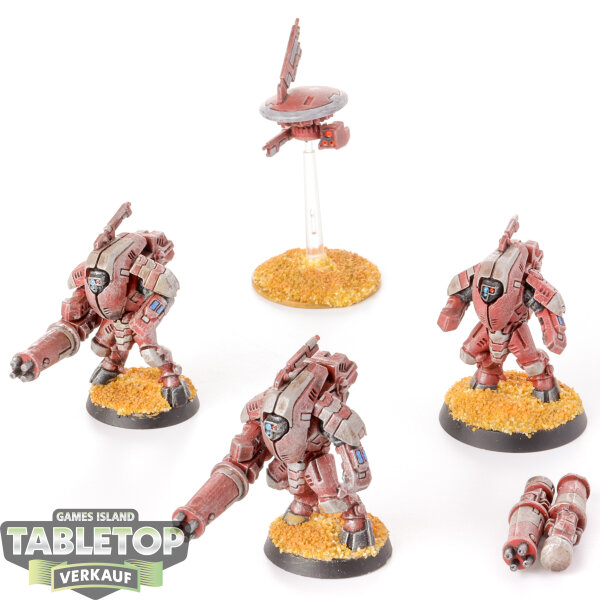 Tau Empire - 3 x XV25 Stealth Battlesuits - bemalt