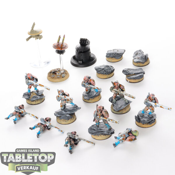 Tau Empire - 10 x Fire Warriors Strike Team - bemalt