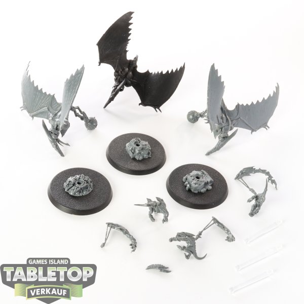 Seraphon - 3 x Terradon Riders - teilweise bemalt