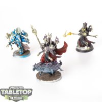 Thousand Sons - 3 x Exalted Sorcerers - bemalt