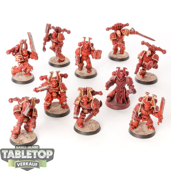 World Eaters - 10 Khorne Berzerkers klassisch - teilweise bemalt