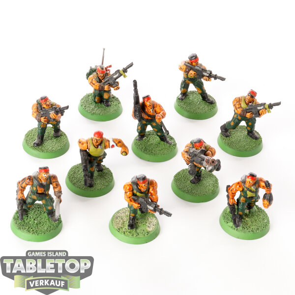 Astra Militarum - 10 x Catachan Jungle Fighters - bemalt