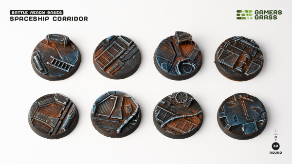 GamersGrass - Spaceship Corridor Bases - Round 32mm (x8)