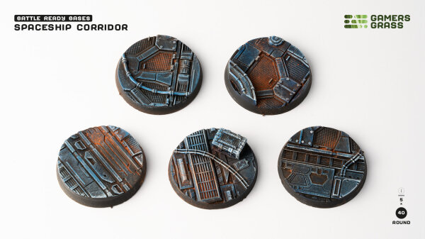 GamersGrass - Spaceship Corridor Bases - Round 40mm (x5)