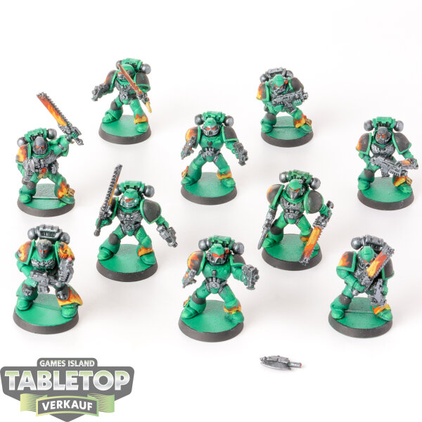 Salamanders - 10 Tactical Marines klassisch - bemalt