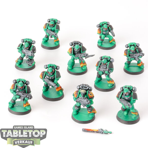 Salamanders - 10 Tactical Marines klassisch - bemalt