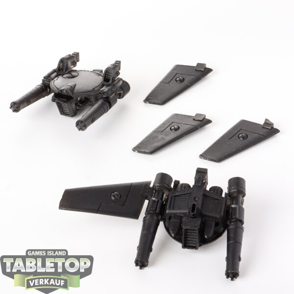 Tau Empire - 2 - Remora Drone Stealth Fighters  - grundiert