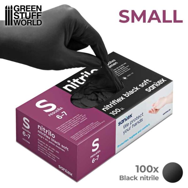 Green Stuff World - Black Nitrile Gloves - Small