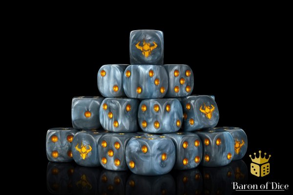 Baron of Dice - Golden Demon 16mm Round Corner Dice (25)