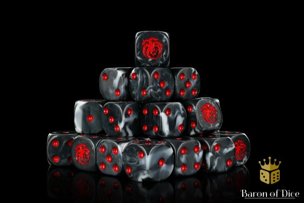 Baron of Dice - Thrice-Headed Dragon 16mm Round Corner Dice (25)