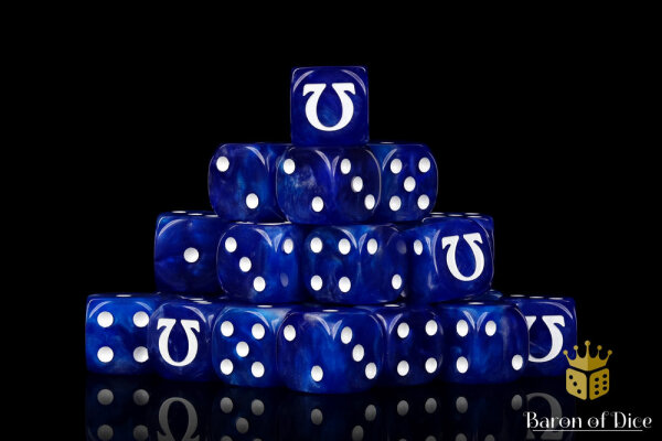 Baron of Dice - Omega, White 16mm Round Corner Dice (25)