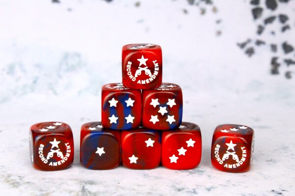 Baron of Dice - Second Amendment 16mm Round Corner Dice (25)