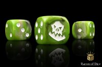 Baron of Dice - Orc, OG, White 16mm Round Corner Dice (25)