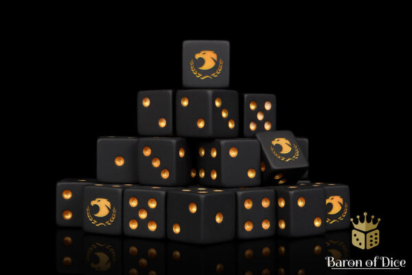 Baron of Dice - Golden Eagle 16mm Square Corner Dice (25)