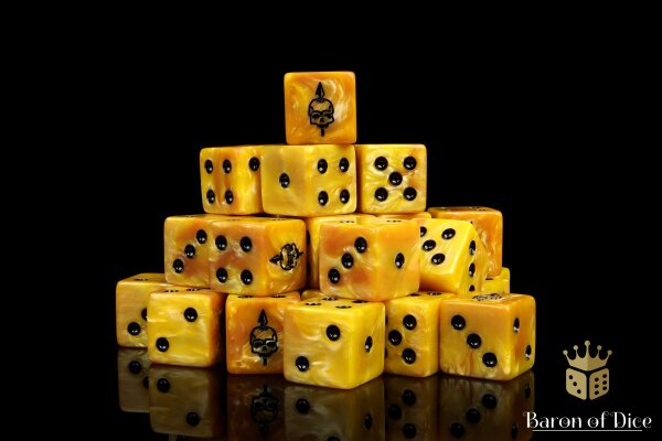 Baron of Dice - Gold Company 16mm Square Corner Dice (25)