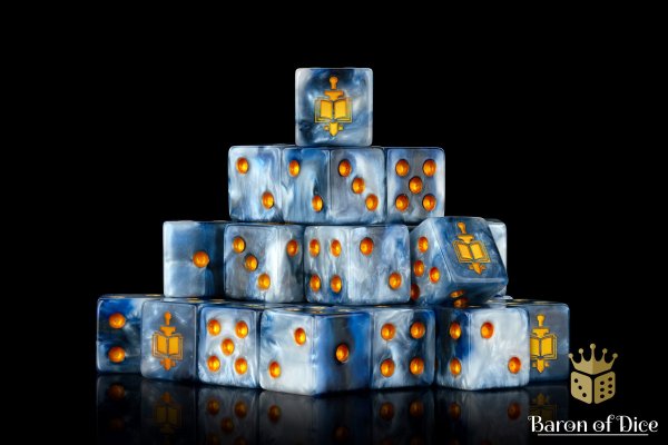Baron of Dice - Golden Tome 16mm Square Corner Dice (25)