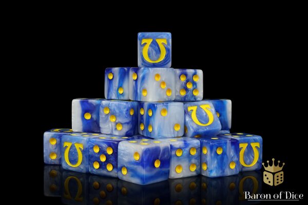 Baron of Dice - Omega, Yellow 16mm Square Corner Dice (25)