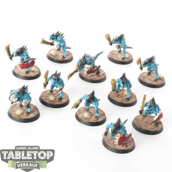 Seraphon - 11 Saurus Warriors klassisch - teilweise bemalt