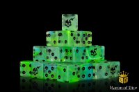 Baron of Dice - Ethereal Ghost 16mm Square Corner Dice (25)