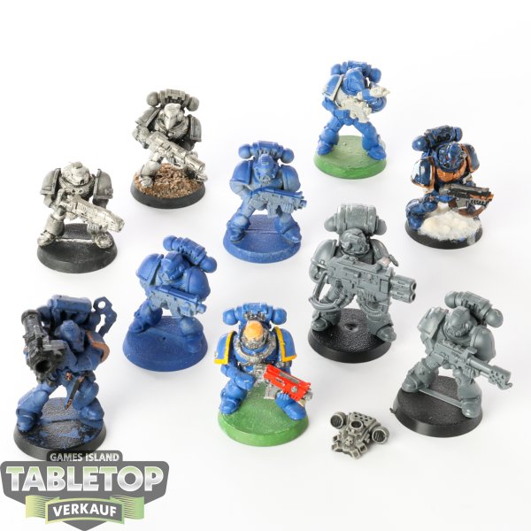 Space Marines - 10 x Tactical Squad klassisch - teilweise bemalt