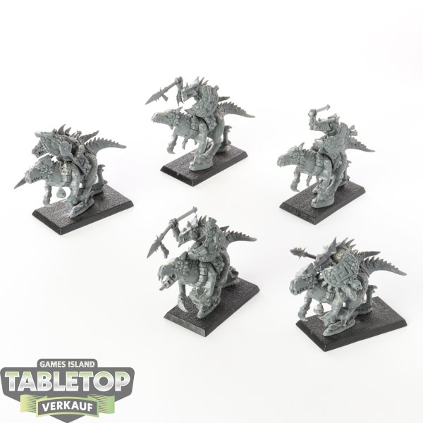 Lizardmen - 5 x Saurus Cavalry klassisch - unbemalt