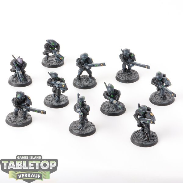 Tau Empire - 10 Fire Warriors - teilweise bemalt