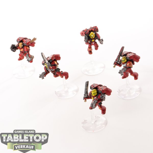 Blood Angels - 5 Assault Marines, klassisch - bemalt